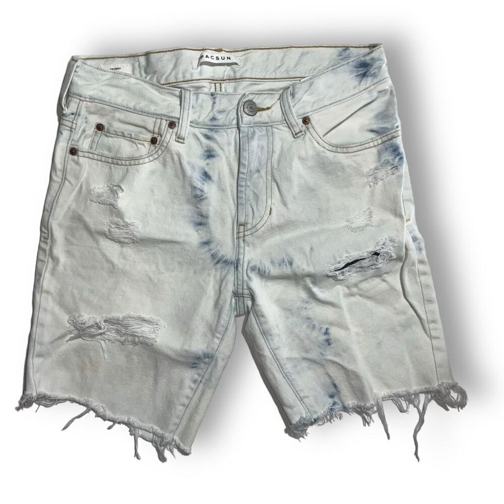 ⚡ Pacsun Acid Wash Distressed Denim Shorts | Men’s 30 | Raw Edge Vibe